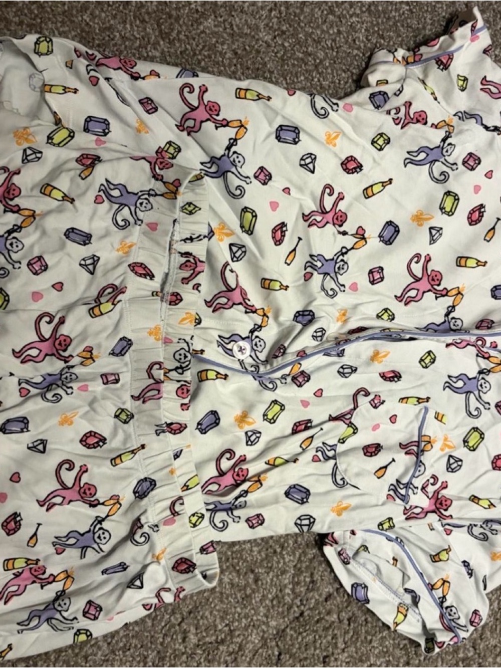 Roller Rabbit Cheery Monkey Polo Pajamas